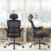 Fontoi Task and Office Chairs, Ergonomic Chair with Flip-up Armrests and Adjustable Lumbar Support for Home Office, Black, 26.18"*45.66"*26.18" - 2 of 4