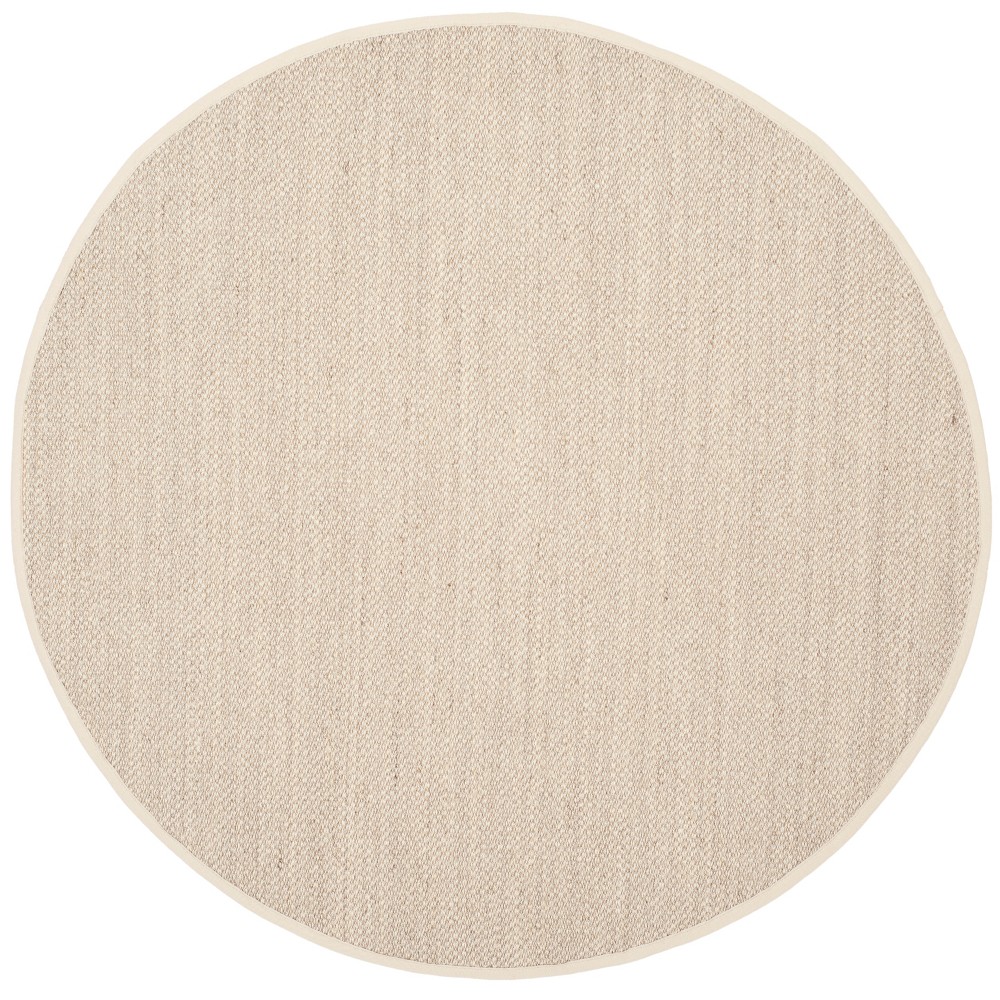  Solid Loomed Round Area Rug Marble/Beige