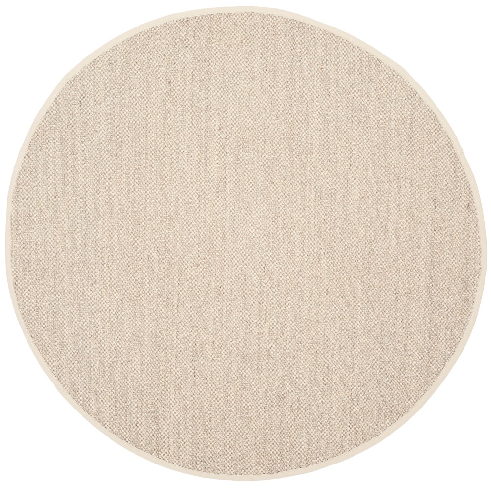 4' Round Solid Loomed Area Rug Marble/Beige - Safavieh