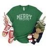 Merry Christmas Varsity Checkered - Youth Short Sleeve Graphic T-Shirt - 3 of 4