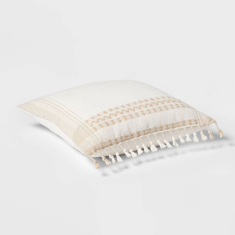 Square Woven Pattern Tassel Decorative Throw Pillow - Threshold™, 3 of 8