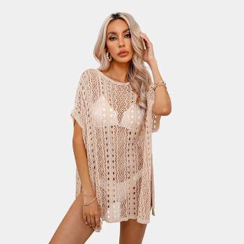 Lace Crochet Sheer Short Beach Dress – Beachy Cover Ups