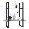 vidaXL 2-Tier Book Cabinet Concrete Gray 23.6 in.x11.8 in.x27.6 in. Engineered Wood - 4 of 4