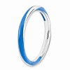 Black Bow Jewelry 2.5mm Silver Twisted Blue Enameled Stackable Band - 3 of 4