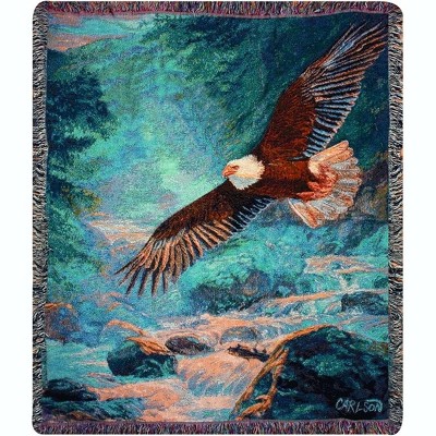 Manual Woodworkers and Weavers American Majesty Tapestry Throw Blanket 50"x60", Poly-Cotton Blend, Patriotic Woven Home Accent