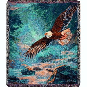 Manual Woodworkers and Weavers American Majesty Tapestry Throw Blanket 50"x60", Poly-Cotton Blend, Patriotic Woven Home Accent - 1 of 3