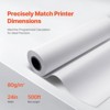 VEVOR Wide Format Paper, 24 in x 500 ft Plotter Paper, 2 Rolls CAD Bond Rolls with 3 in Core, 20 LB Bond Paper Rolls, Idea for CAD Drawings, White - 4 of 4