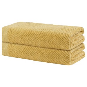 Unique Bargains Cotton Quick Lightweight Dry Large Bath Towels Large Towels 2 Packs - 1 of 4