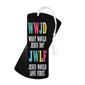 Dicksons BKMTL-460 WWJD Love First Black 2 x 6 Inch Paper and Tassel Place Keeper Bookmark Pack of 12 - 1 of 2