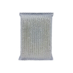Lola Products Wonder Non-Scratch Scouring Pad, Large Knitted Flat Wire Cloth Fibers w/Foam Sponge Core, Assorted Colors (Gold or Silver), 1 Pack - 1 of 4