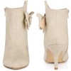 Perphy Women's Bow Pointed Toe Side Zipper Stiletto Heels Ankle Boots - 3 of 4