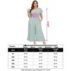 Women's Plus Size Wide Leg Summer Jumpsuits Loose Short Sleeve One Piece Outfit Smocked Waist Floral Green Flower 5XL - 4 of 4