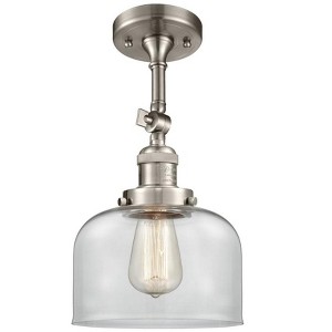 Bell - 1 Light Semi-Flush Mount In Industrial Style-14 Inches Tall and 8 Inches Wide - 1 of 1