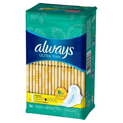 Always Ultra Thin Pads - Regular Absorbency - Size 1