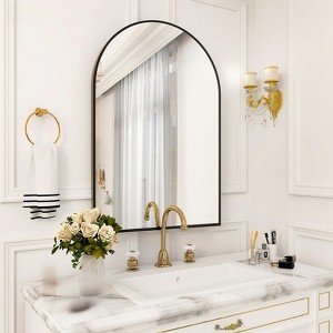BEAUTYPEAK Arched Bathroom Mirror Wall-mounted Mirror Classic Wall Mirror for Home Decoration - 1 of 4