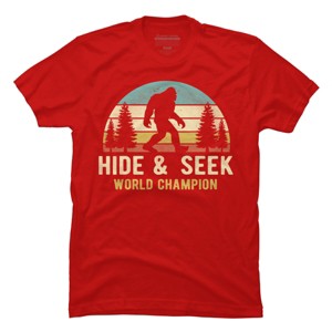 Men's Design By Humans Bigfoot - Hide And Seek World Champion By clickbong T-Shirt - 1 of 2