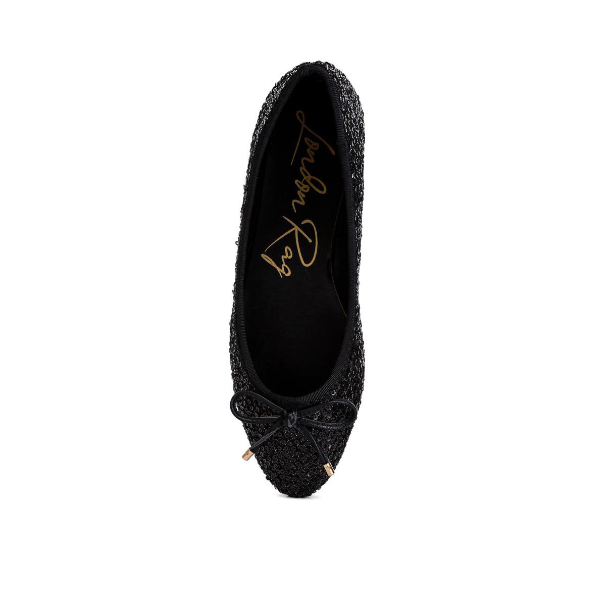 Обувь London Rag Womens Ringo Sequin Embellished Ballet Flats 8 — фото 5