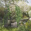 Gulches 81" Metal Garden Arbor with Double Doors, Locking Gate, Climbing Vine Frame with Heart Motifs, Arch for Wedding, Bridal Party Decoration, Grey - 2 of 4