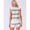 INSPIRE CHIC Women's V-Neck Tank Top and Drawstring Shorts Knit Pajama Set - 3 of 4
