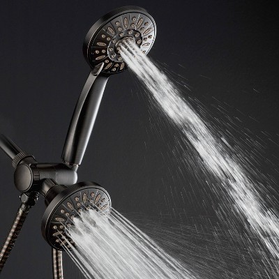 Oil Rubbed Bronze Dual Shower Head with Handheld and Pulse Mist