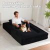 Whisen Convertible Human-Pet Nest Sofa, Compression Human Dog Sofa Bed, Modern Corduroy Floor Couch With Pillow, No Assembly Required - 4 of 4