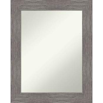 24" x 30" Non-Beveled Pinstripe Plank Gray Wall Mirror - Amanti Art