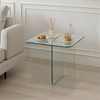 Lirago Tempered  Glass Sofa Table-Multi-Purpose Side Table 17.7"W * 17.7"L * 16.1"H - 2 of 4