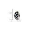 Black Bow Jewelry Glass and Sterling Silver Black & White Dotted Bead Charm, 13.25mm - 2 of 3