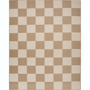 Nourison Washable Modern Jute Back to College Checkered Geometric Non-Skid Flatweave Indoor Area Rug - 1 of 4