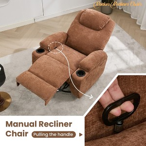 Rocker Recliner Chair w/ Massage and Heat, 360° Swivel and Rocking Function, Overstuffed Arms and Back for Ultimate Comfort - 1 of 4