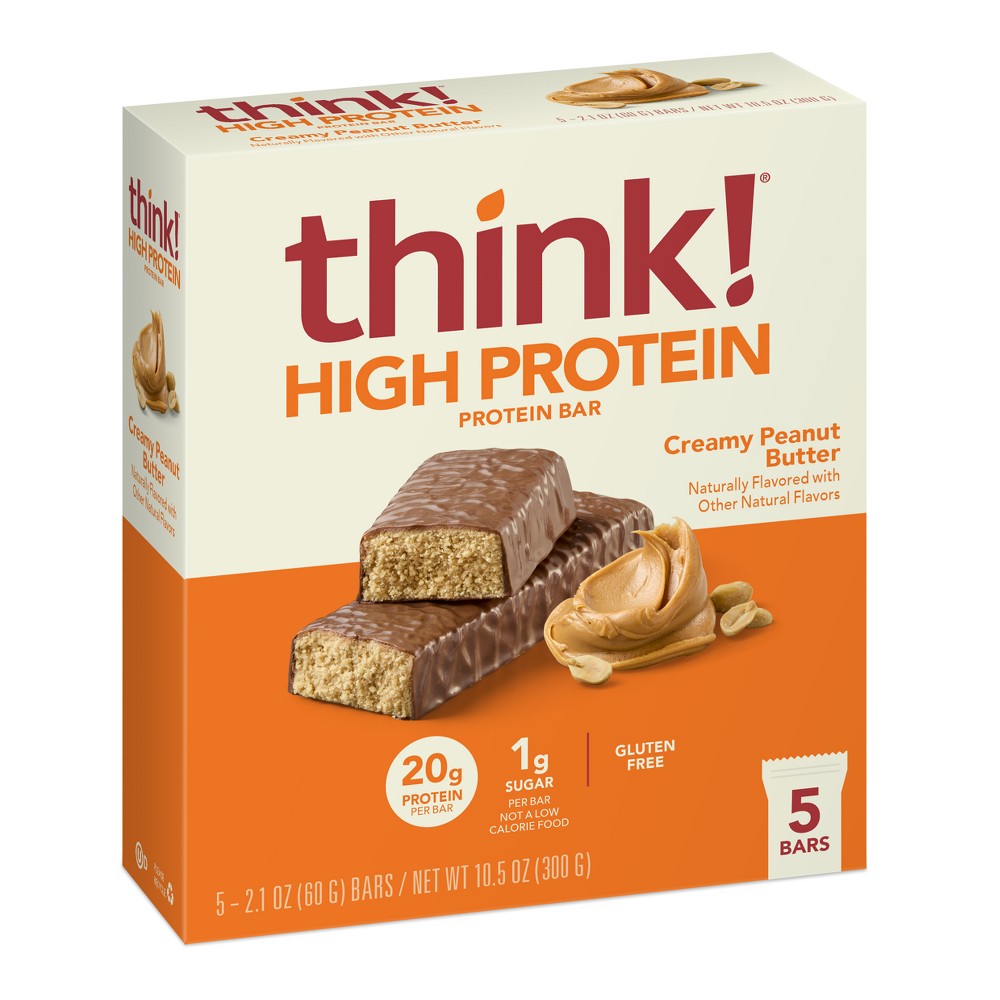 UPC 753656709505 product image for think! Creamy Peanut Butter High Protein Bars - 20g Protein - 10.5oz/5ct | upcitemdb.com