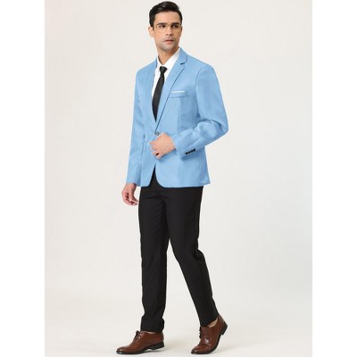 INSPIRE CHIC Men's Slim Fit Single Breasted One Button Prom Dress Suit Jackets Blazer Navy Blue XX-Large — фото 3