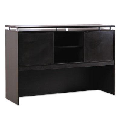 Espresso 42.5'' H Woodgrain Laminate Desk Hutch with Sliding Doors
