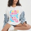 Simply Sage Market Boho Sunshine State Of Mind Flowers Garment Dyed Tee - 2 of 4