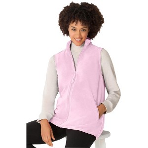 Woman Within Zip-Front Microfleece Vest - 1 of 4