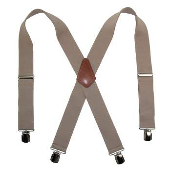 Beige Button And Clip Suspenders For Purchase
