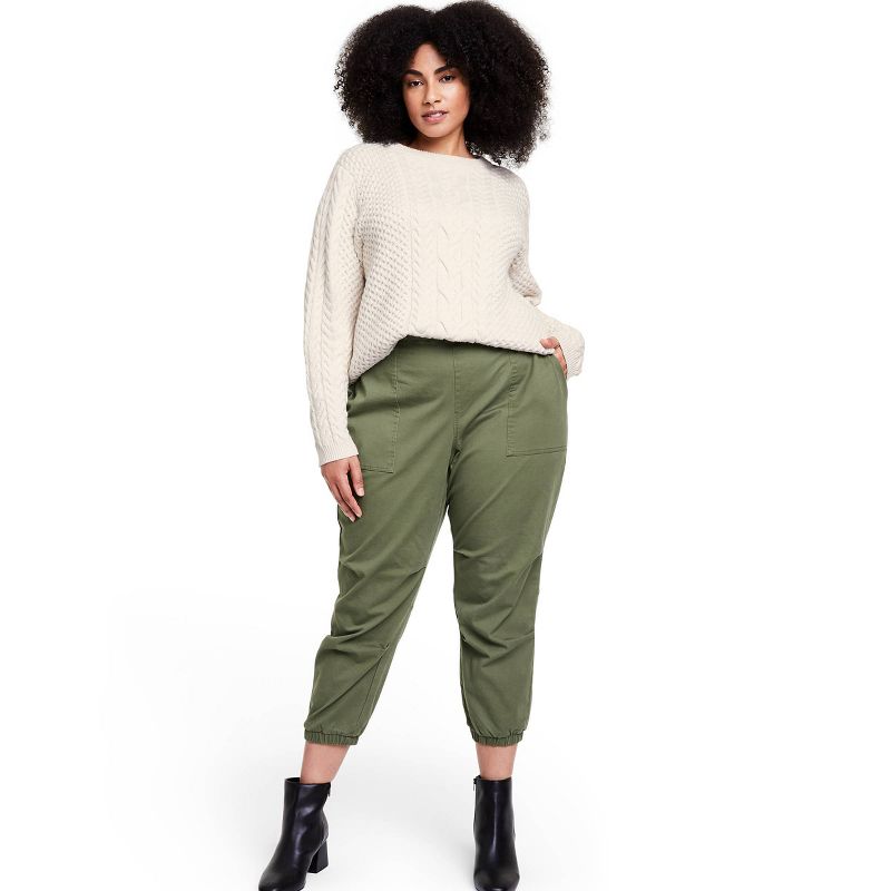 Women&#39;s Plus Size High-Rise Woven Ankle Pants - Nili Lotan x Target Olive Green 2X, 4 of 5