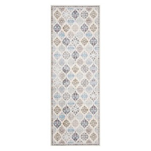 Boho Floral Area Rug , SoftFaux Wool Shag Rugs Farmhouse Washable Anti Slip Large Carpet Rug for Entryway Bedroom Living Room Hallway and Laundry Room - 1 of 4