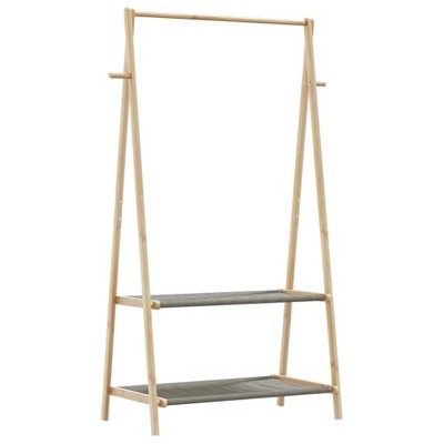 vidaXL Bamboo Coat Rack with Shelves 96 x 45.5 x 150.5 cm