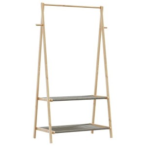 vidaXL Bamboo Coat Rack with Shelves 96 x 45.5 x 150.5 cm - 1 of 4