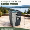20” Propane Gas Fire Pit Table, 40,000 BTU Outdoor Square Concrete Fire Pit for Patio, Deck, Backyard, Garden – Light Grey-Blue - 4 of 4