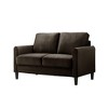Home Design Airell Velvet Arm Loveseat, Brown - 4 of 4