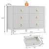 6-Drawer Dresser, Modern Wooden Bedroom Chest of Drawers With Storage Drawers, Farmhouse Style TV Stand for Living Room, Bedroom, Hallway - 2 of 4