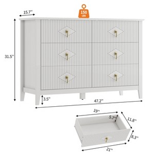 Three-drawer bedroom dresser with metal handles, suitable as a TV stand or wooden storage cabinet for bedrooms, living rooms, or hallways. - 1 of 4