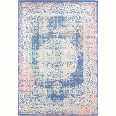 Rugs America Zyra ZL60B Warm Blush Transitional Vintage Light Blue Area ...