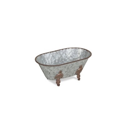 Cheung's Lavande Metal Fleur-de-Lis Tub Decor - Small - Galvanized