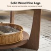 Bekrvio 31.5'' Round Coffee Table with Solid Wood Pine Legs, 2-Tier Boho Wood Coffee Table with Storage Shelf - 3 of 4