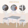 Lirago 3 Piece Kids Wood Table and 2Chairs Set Children Activity Table Toddler Furniture Set Gray - 4 of 4