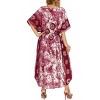 HAPPY BAY Women's Summer Pocket Nightgown Batik Caftan for Womens Sleepwear Long House Loungewear Dashiki Dress Plus Size 1X-2X Red, Sun - 4 of 4