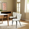 HomeRoots Set of Two White and Black Upholstered Faux Shearling Dining Side Chairs - 2 of 4